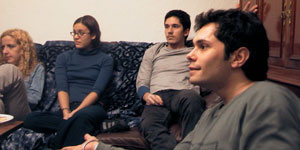 Marina, Priscila, Ariel y Maxi, en un momento de la tertulia.